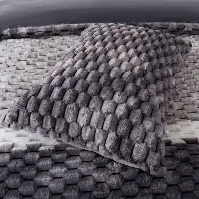 סט מצעי קטיפה יחיד 90/200 קורל אפור