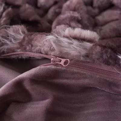 סט מצעי קטיפה יחיד רחב 100/200 דגם קורל סגול