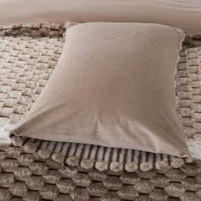 סט מצעי קטיפה יחיד רחב 100/200 דגם קורל מוקה