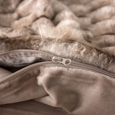 סט מצעי קטיפה יחיד רחב 100/200 דגם קורל מוקה