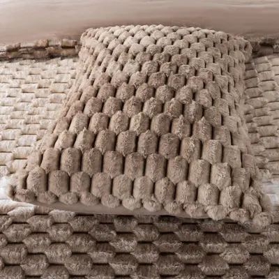 סט מצעי קטיפה יחיד רחב 100/200 דגם קורל מוקה