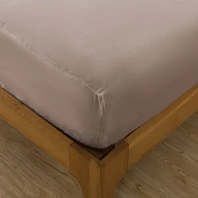 סט מצעי קטיפה יחיד רחב 100/200 דגם קורל מוקה