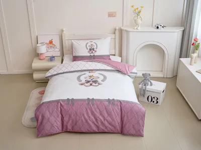 סט מצעים יחיד 90/200 100% כותנה סאטן רויאל טדי ורוד