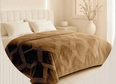 שמיכת קטיפה איכותית יחיד 160/220 צבע בז'