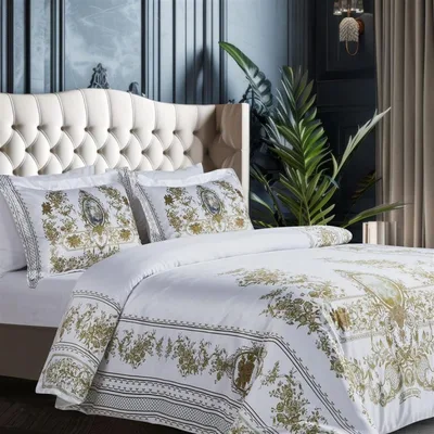 סט מצעים זוגי רחב 180/200 מיכל נגרין דגם שארלוט אופווייט 7700