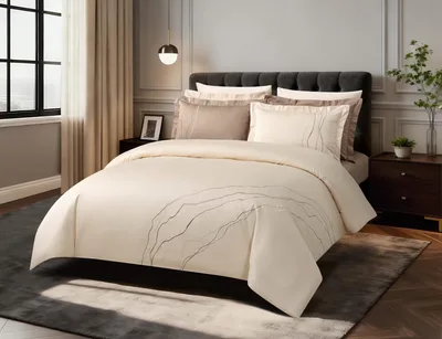 2 סט מצעים יחיד 90/200 דגם יוניק מוקה