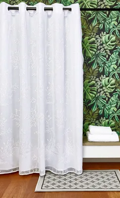 וילון אמבטיה סנדי לבן