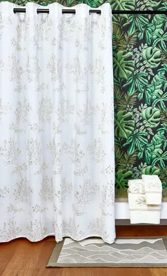 וילון אמבטיה סנדי לבן זהב