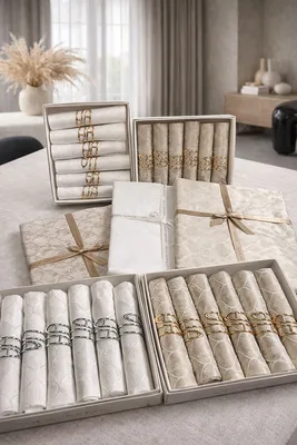 סט שישיית מפיות עם חבקים דגם תמר מבחר צבעים