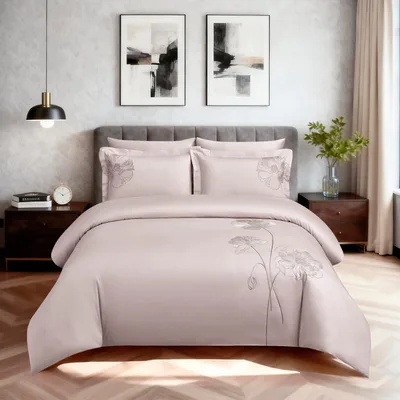 סט מצעים זוגי רחב 180/200 דגם FLOWER